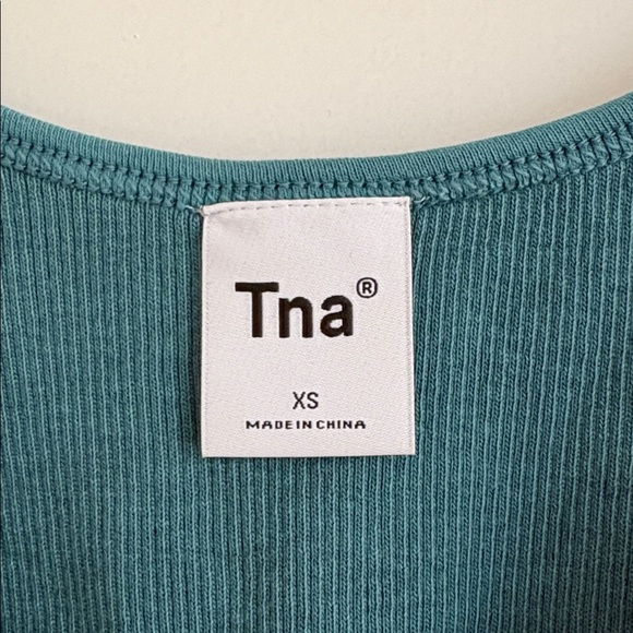 Aritzia Tna Teal Cropped Rib Tank XS - Picture 6 of 8